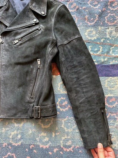 ralph lauren black vintage motorcycle leather jacket