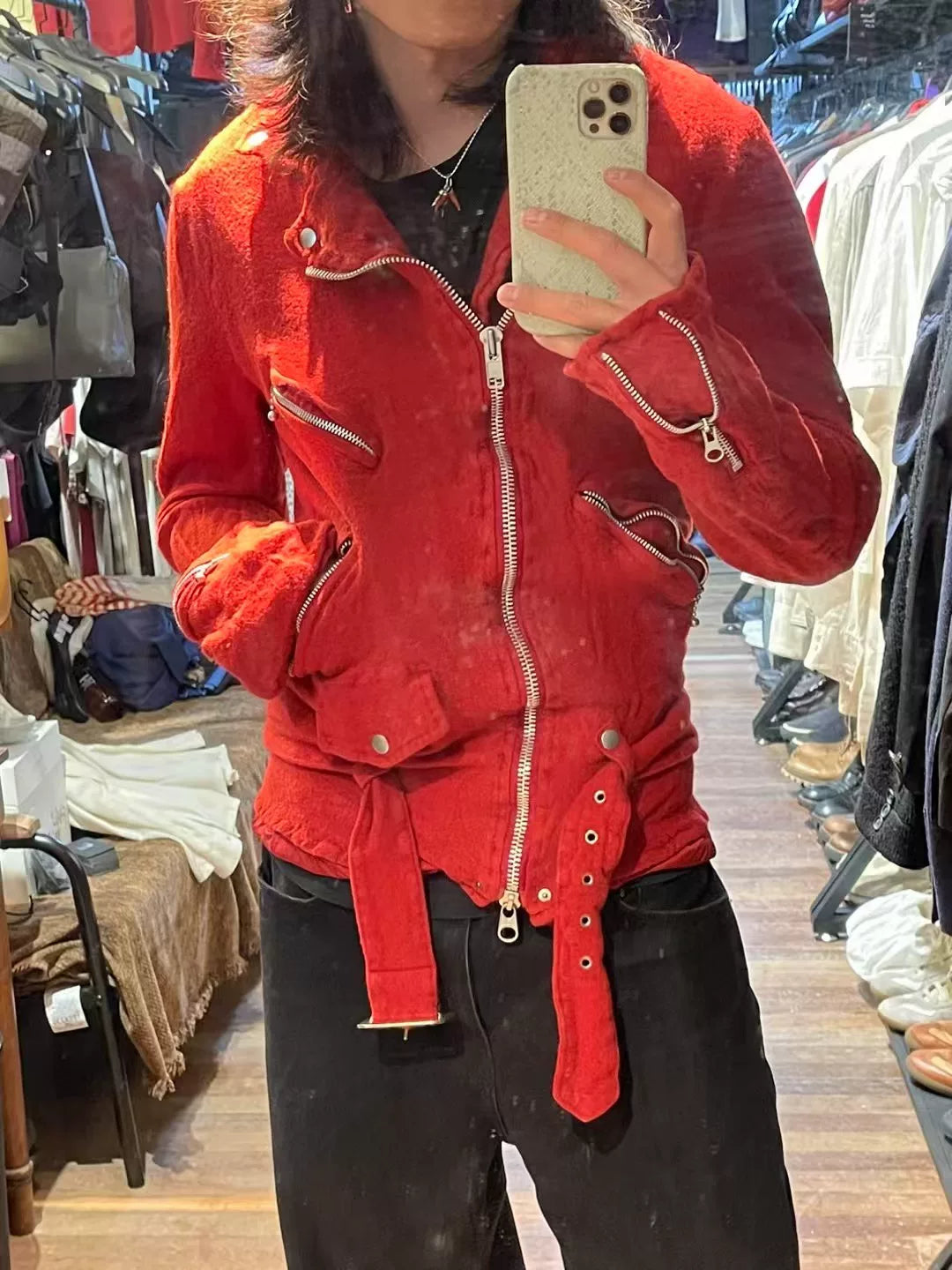 red wool jacket by Junya Watanabe