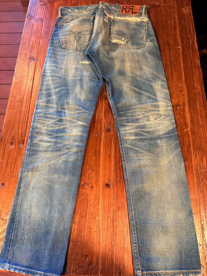 RRL Double RL 30x30 Distressed Jeans