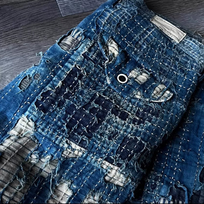 Kapital Boro Sashiko Straight Shorts
