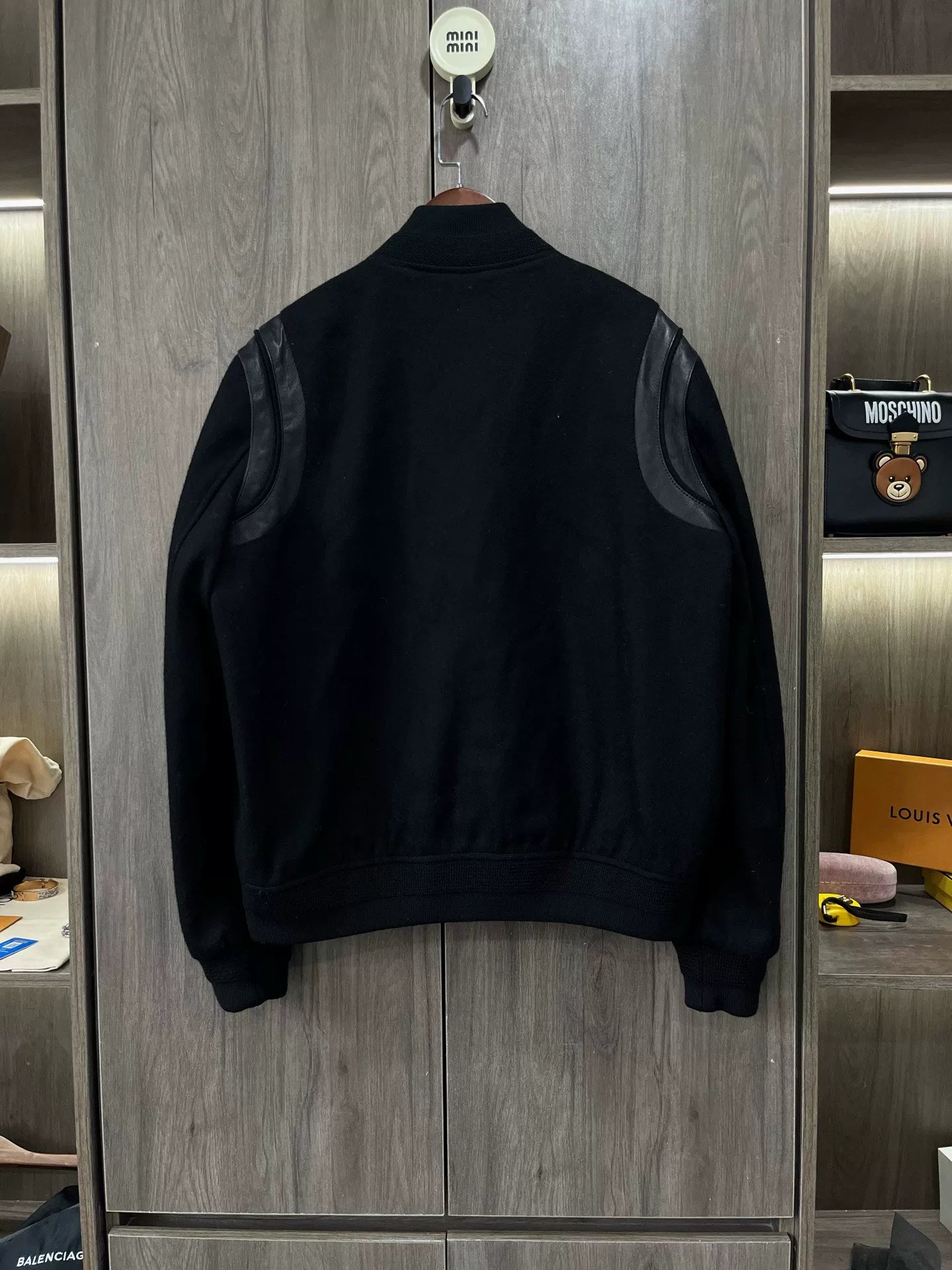 Saint Laurent Black Wool Baseball Jacket