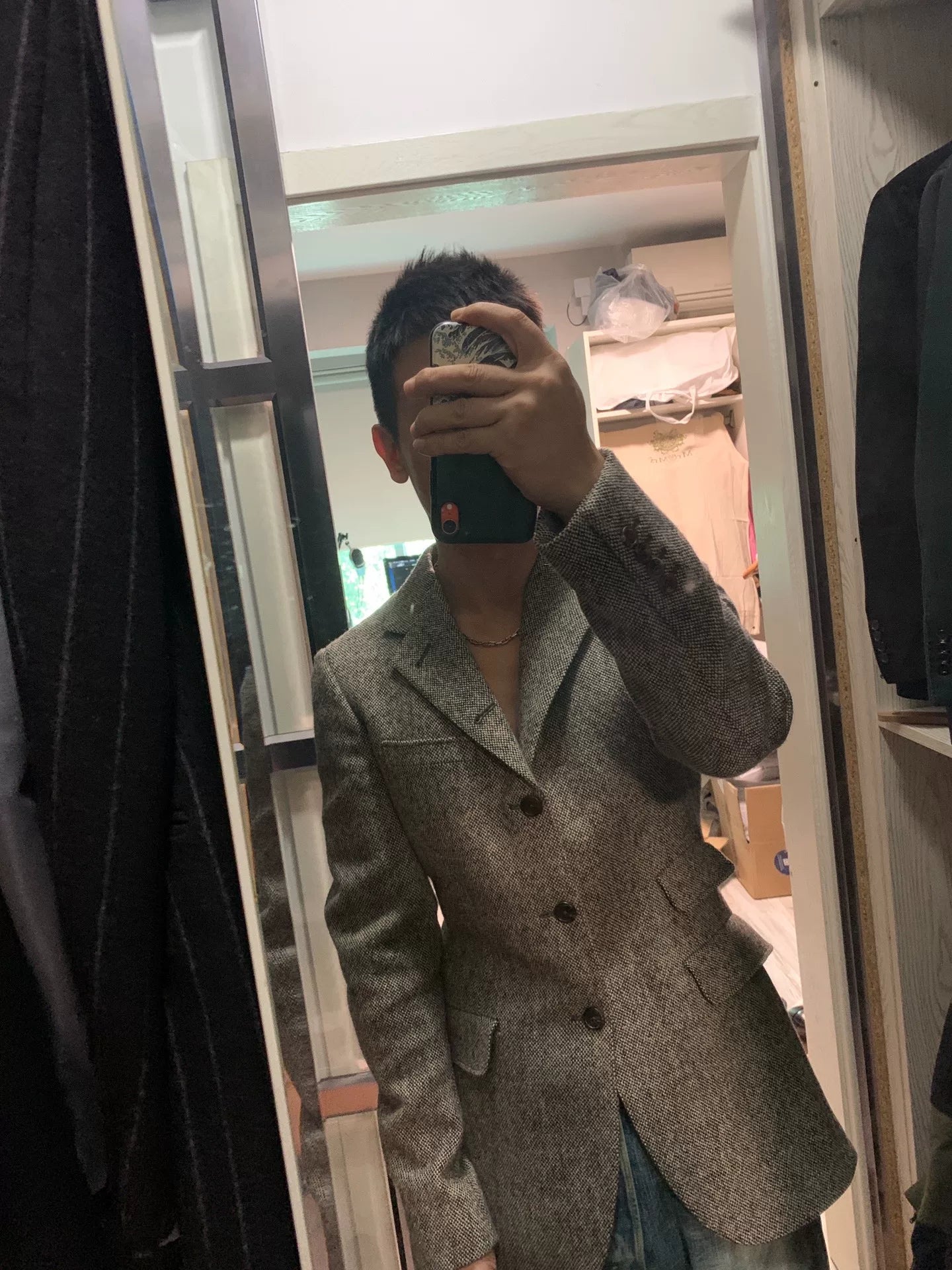 double rl cashmere blend thick blazer