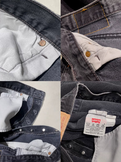 LEVI'S 501 Straight Black Gray Jeans