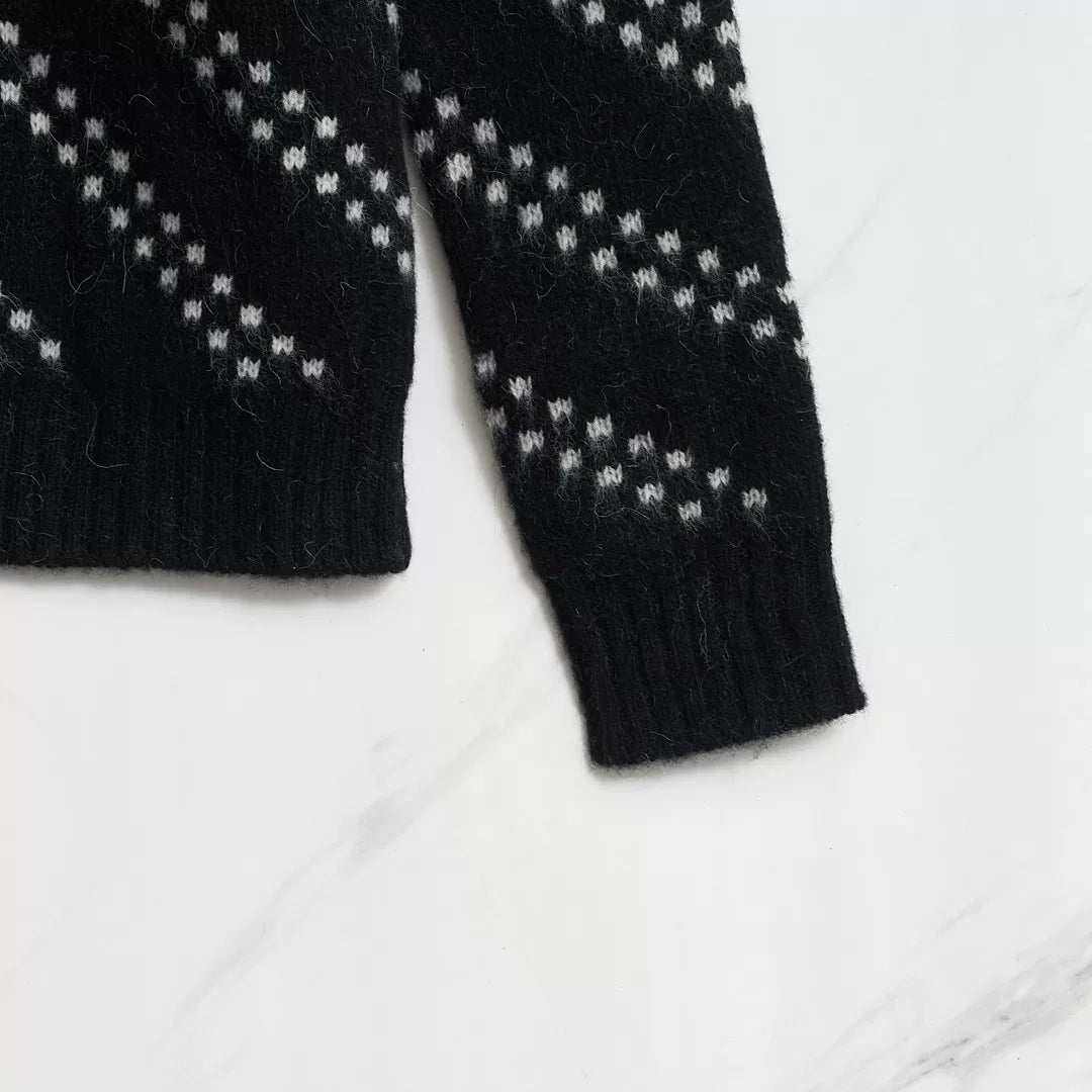 Saint Laurent Men's Checked Jacquard Sweater