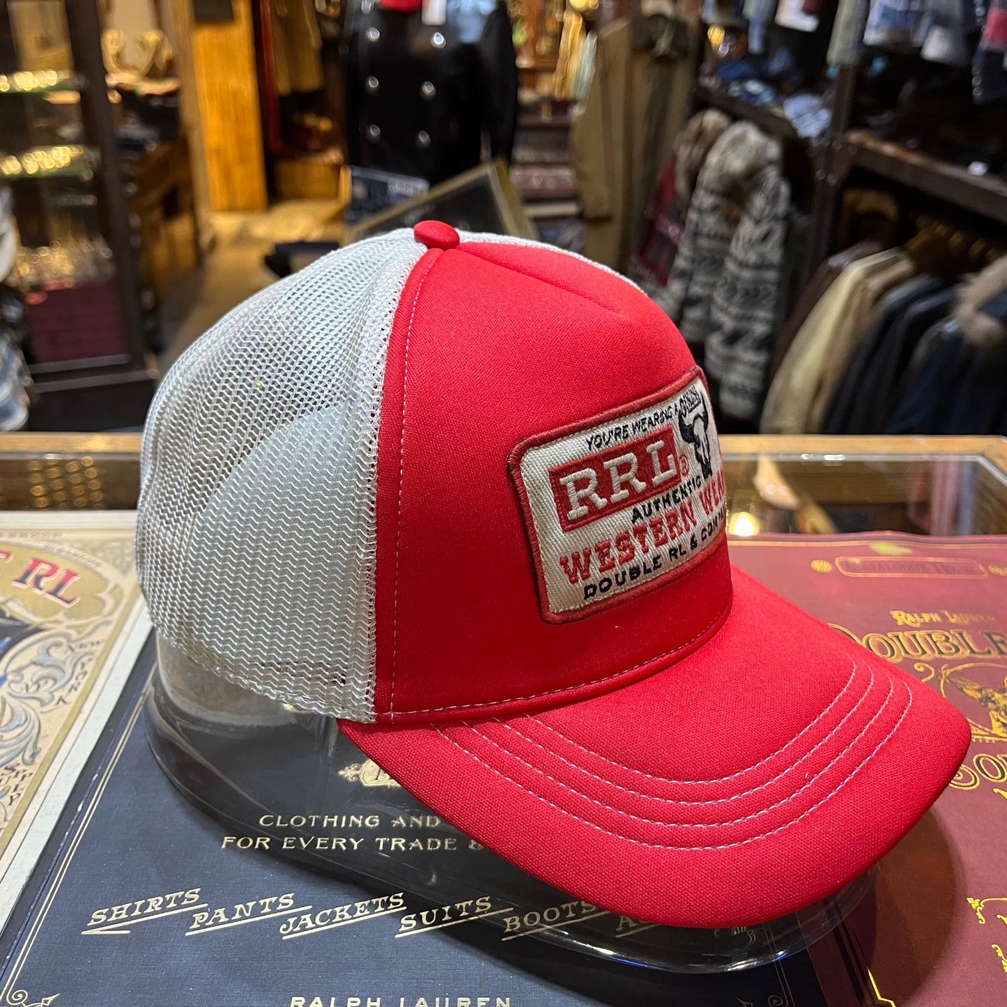 RRL Distressed Bull Baseball Cap
