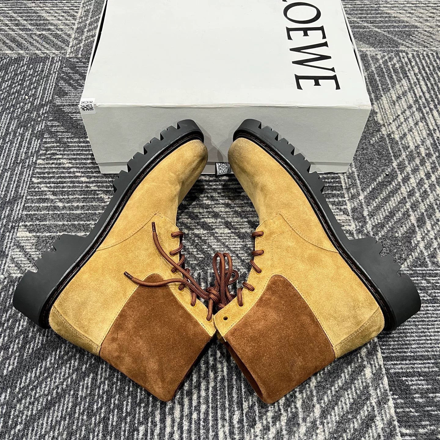 Loewe Sierra Yellow Suede Ankle Boots