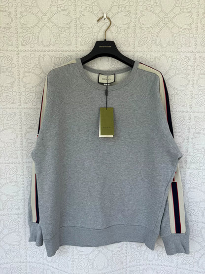 gucci logo sweatshirt with side stripes