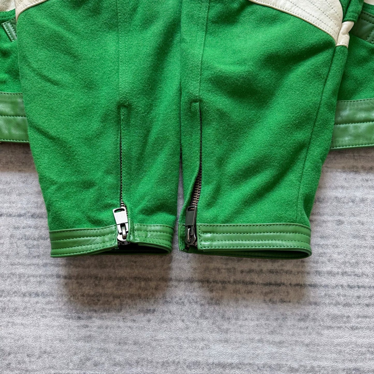 andersson bell green and white varsity jacket