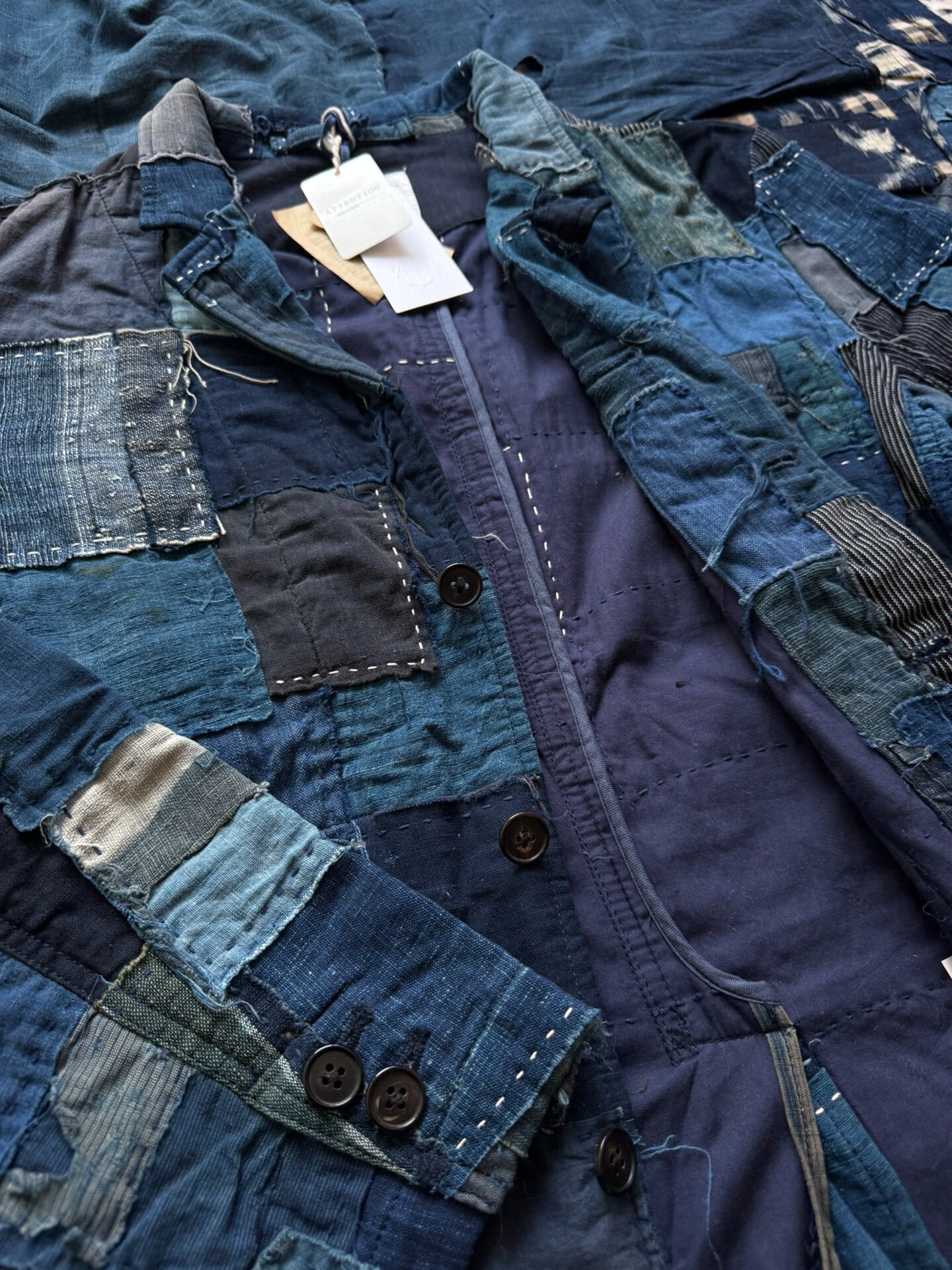 kuon 22AW patchwork jacket in blue