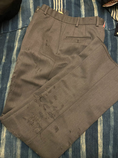 thom browne distressed gray trousers