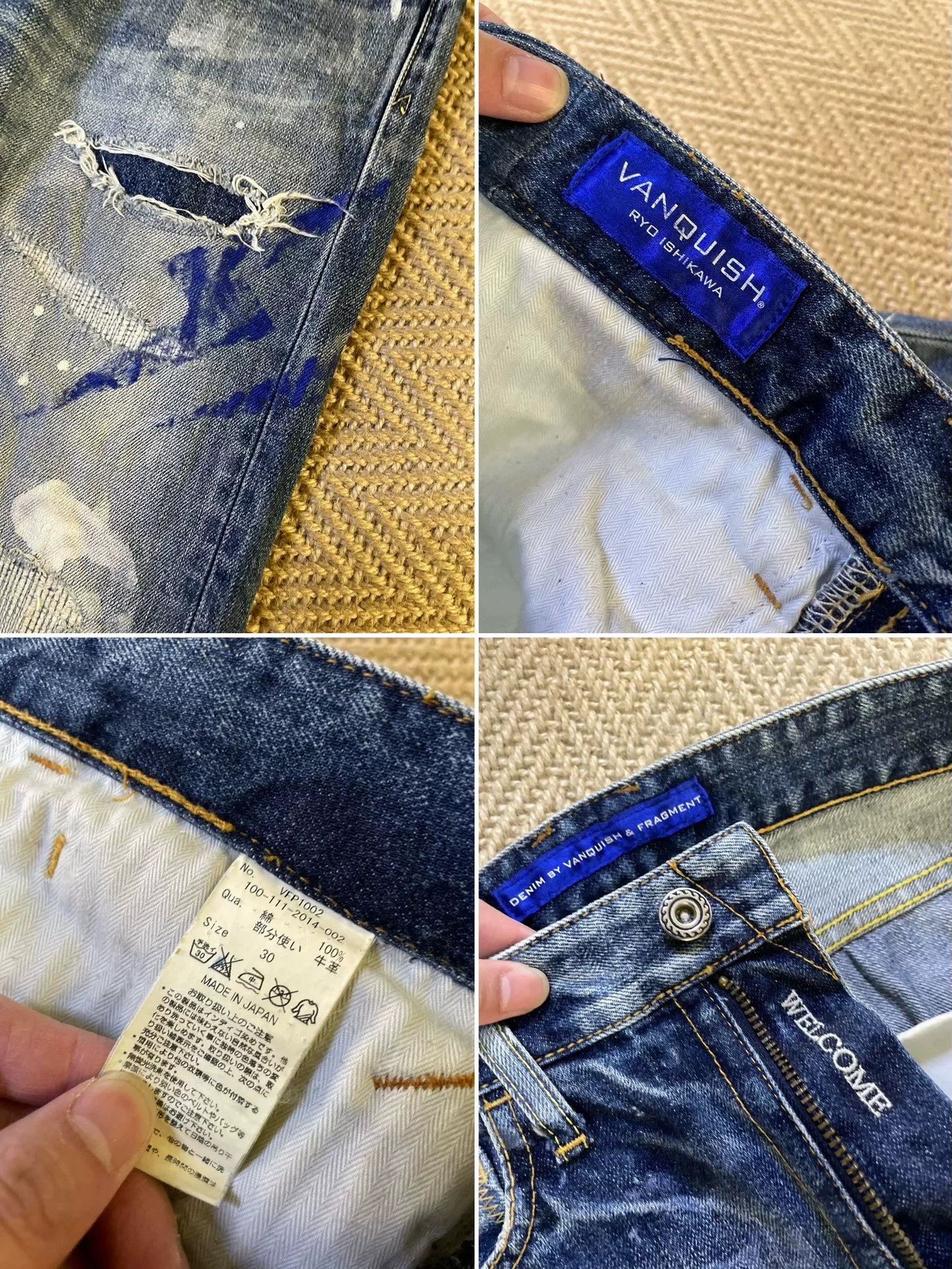 Vanquish & Fragment Splatter Distressed Jeans