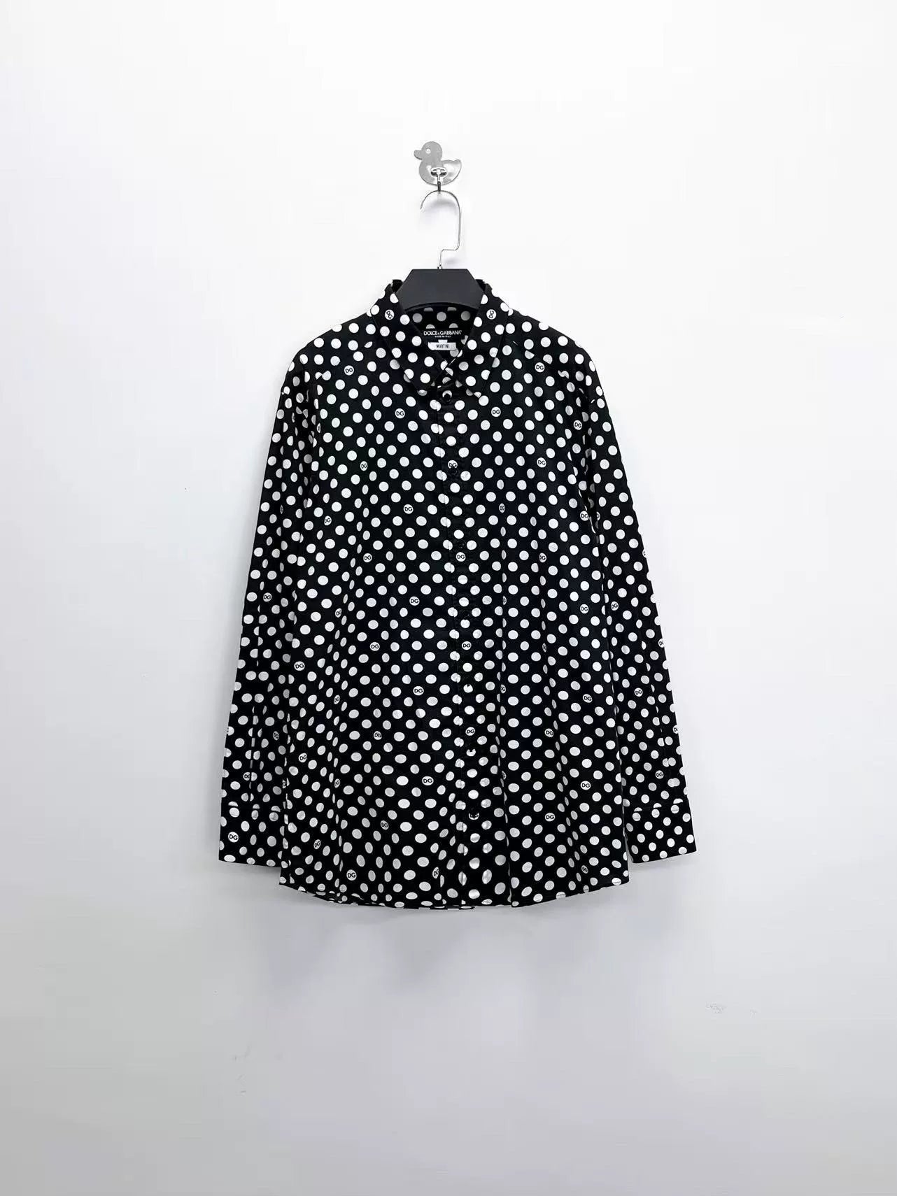 dolce&gabbana polka dot logo shirt jacket