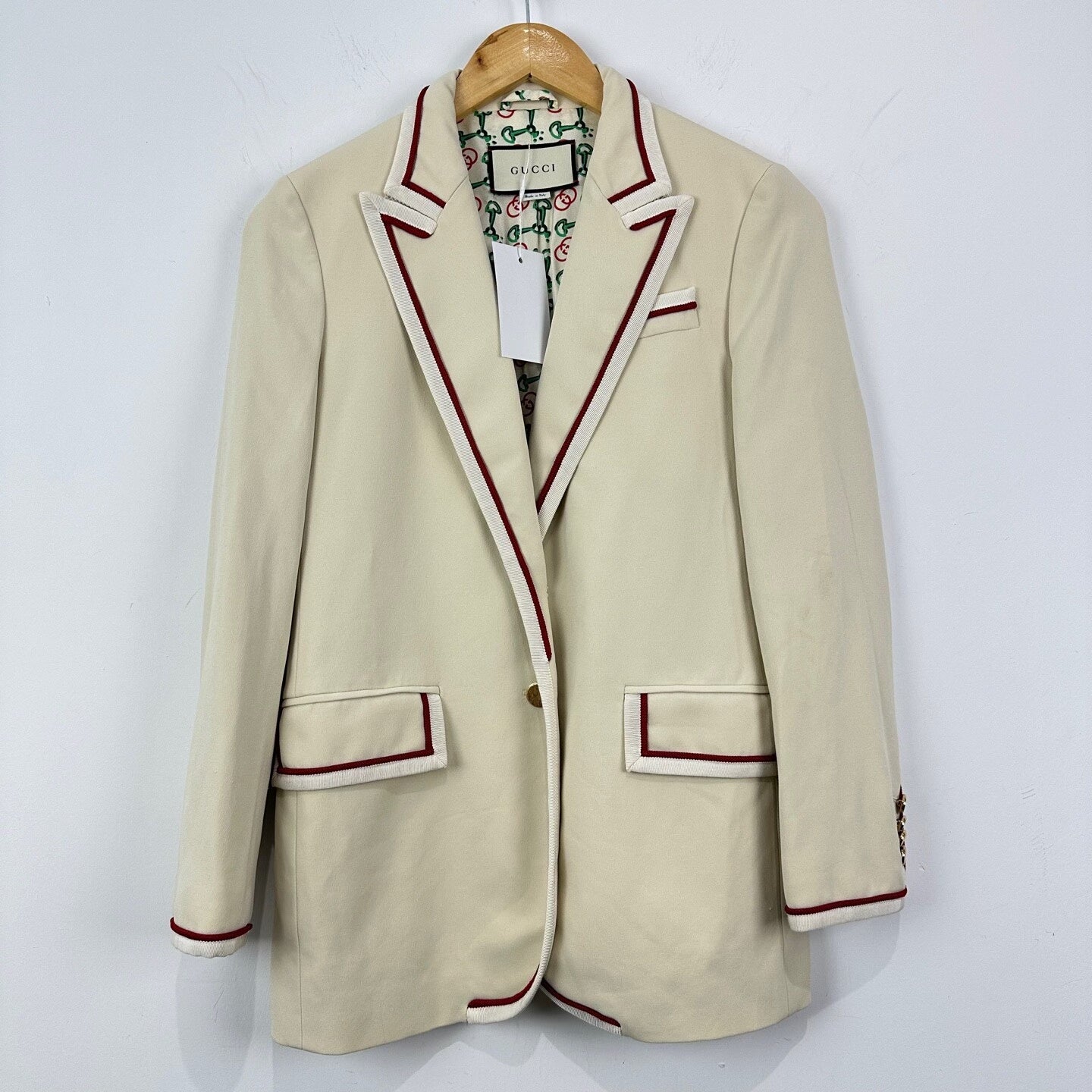 Gucci Printed Blazer with Gold Accents