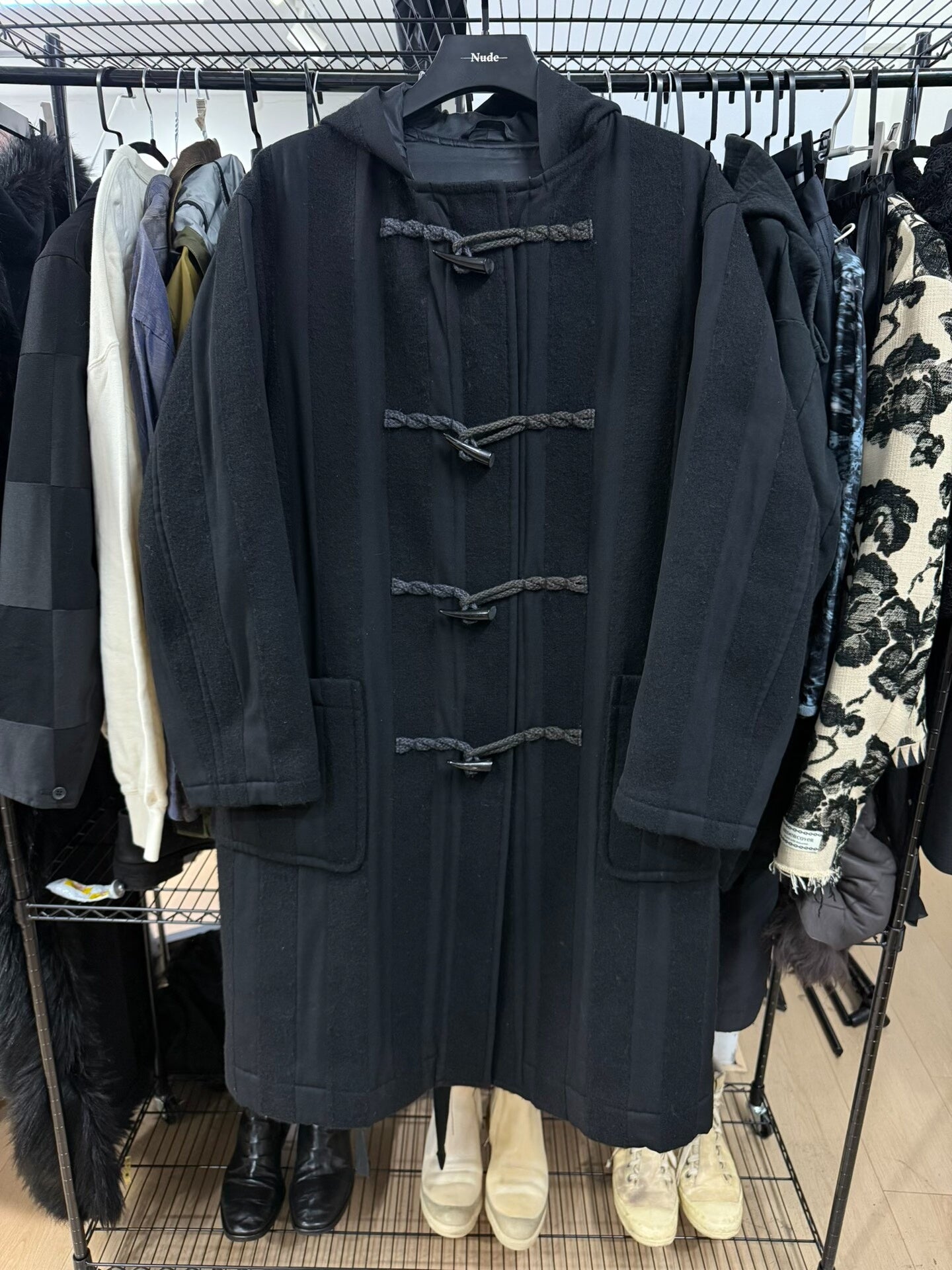 Yohji Yamamoto Striped Oversized Coat