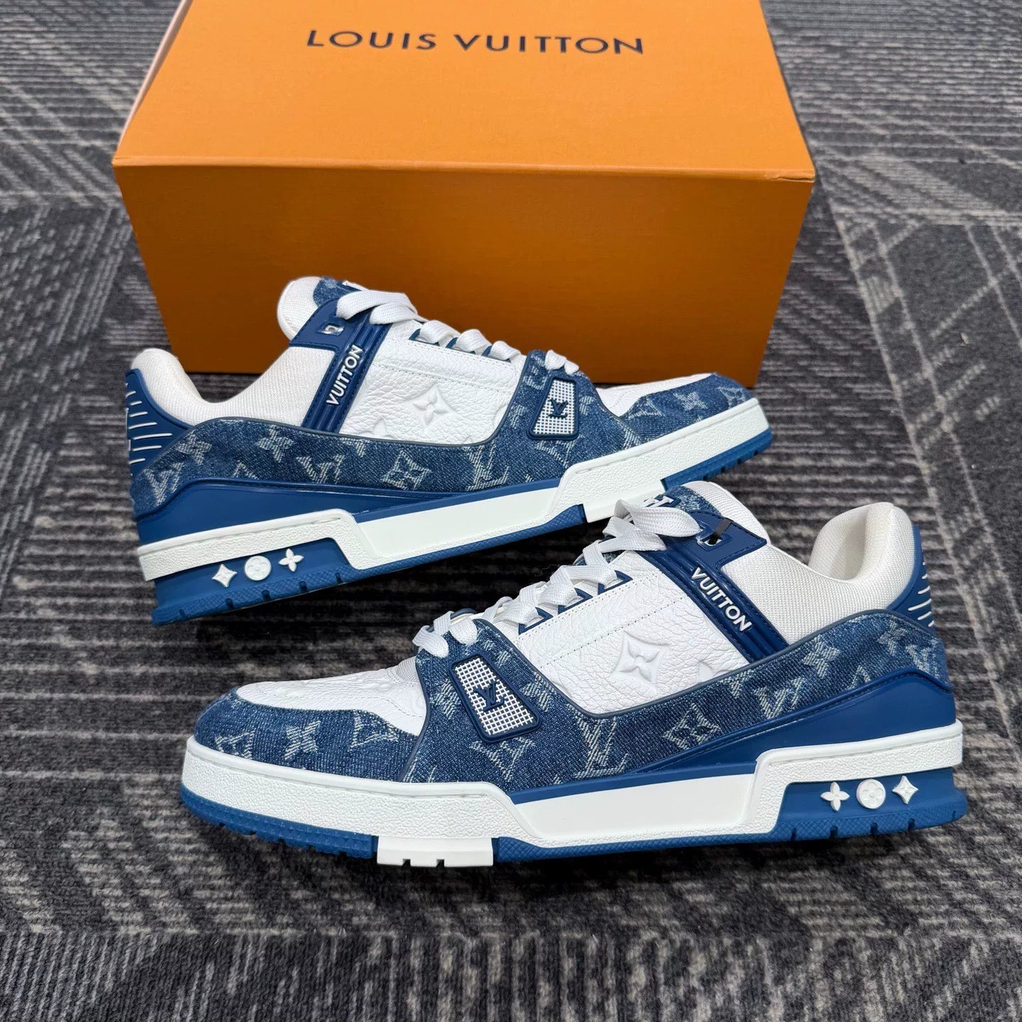 Louis Vuitton Blue Denim Trainers Size 44.5