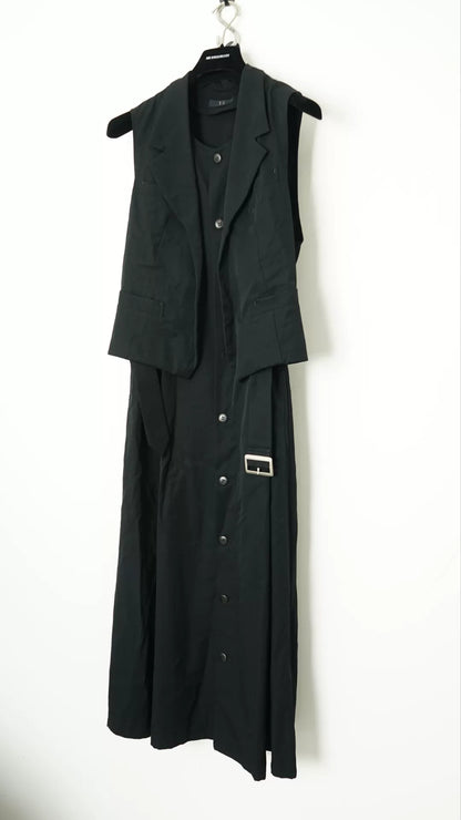 Yohji Yamamoto Layered Mid-Length Sleeveless Coat