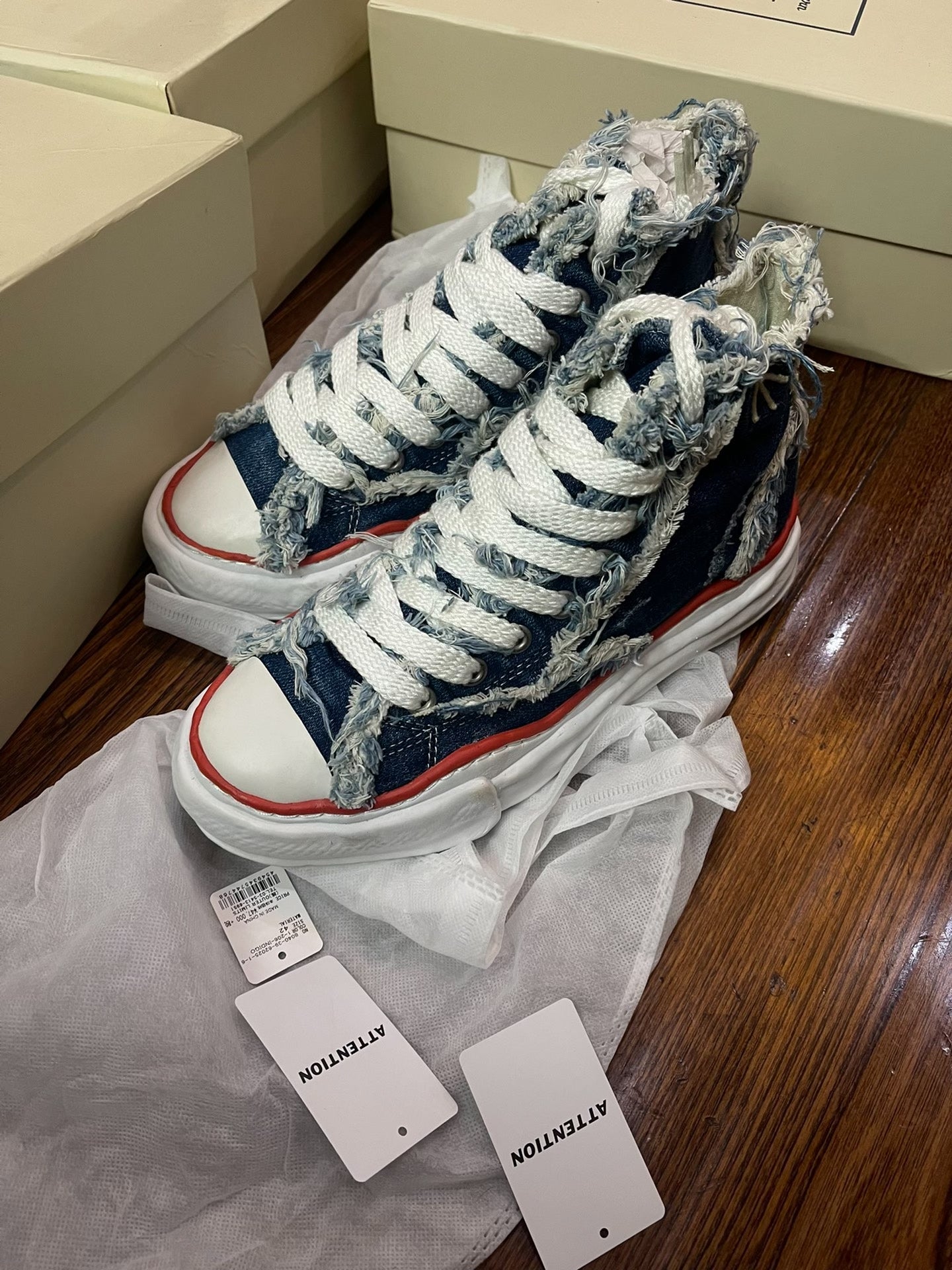 Nigel Cabourn Indigo Dissolved Shoes
