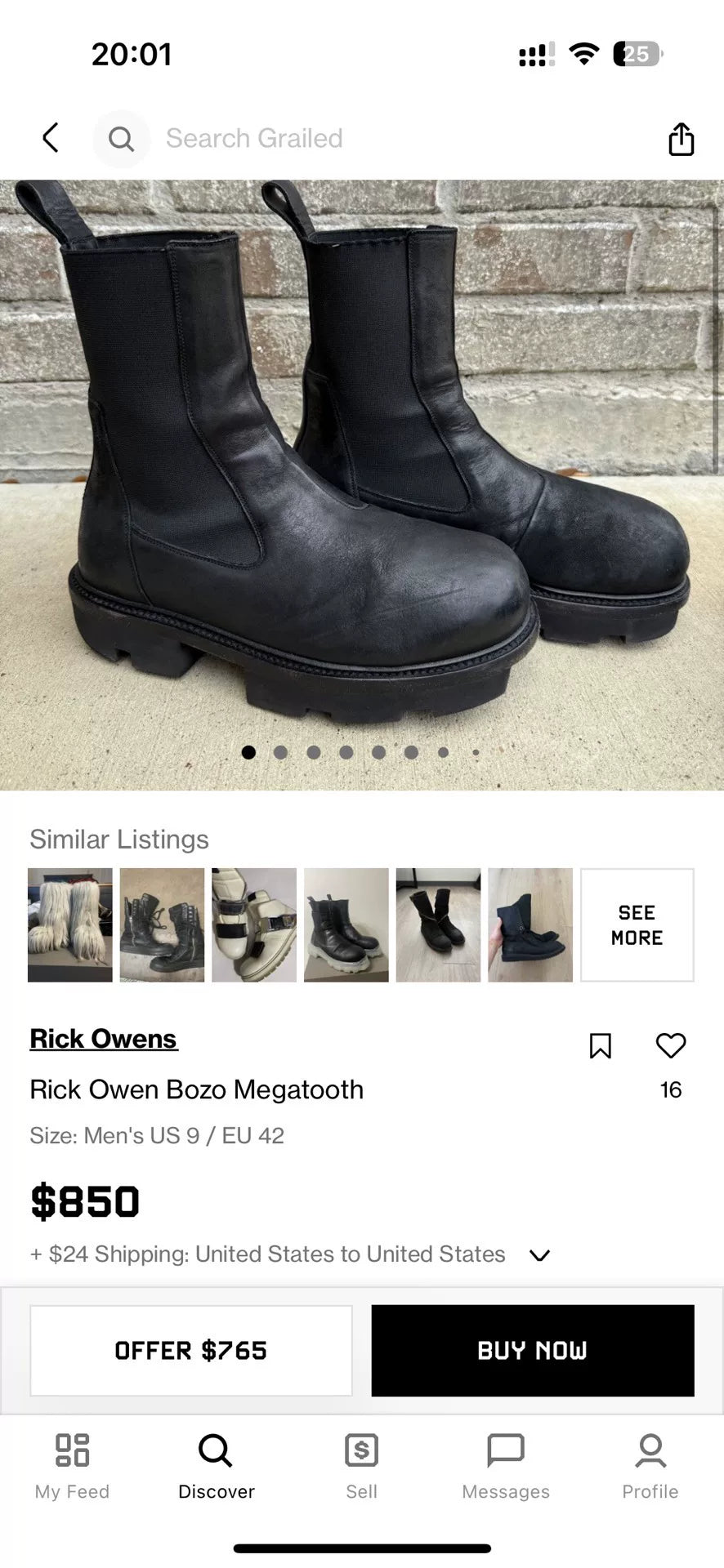 Rick Owens Bozo Megatooth Chelsea Boots