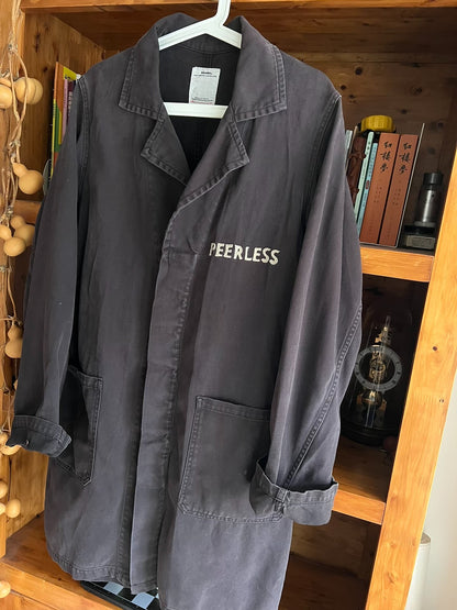 visvim peerless shop coat in dark color