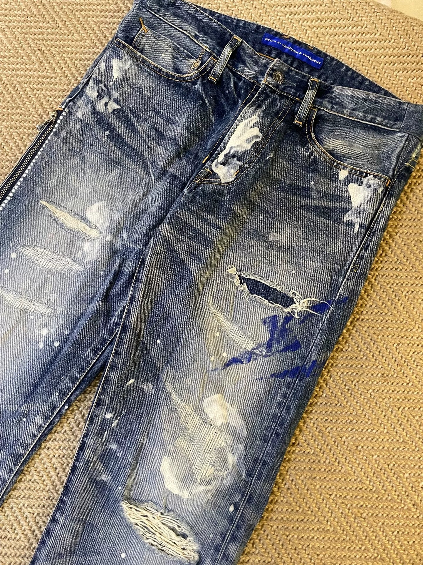 Vanquish & Fragment Splatter Distressed Jeans