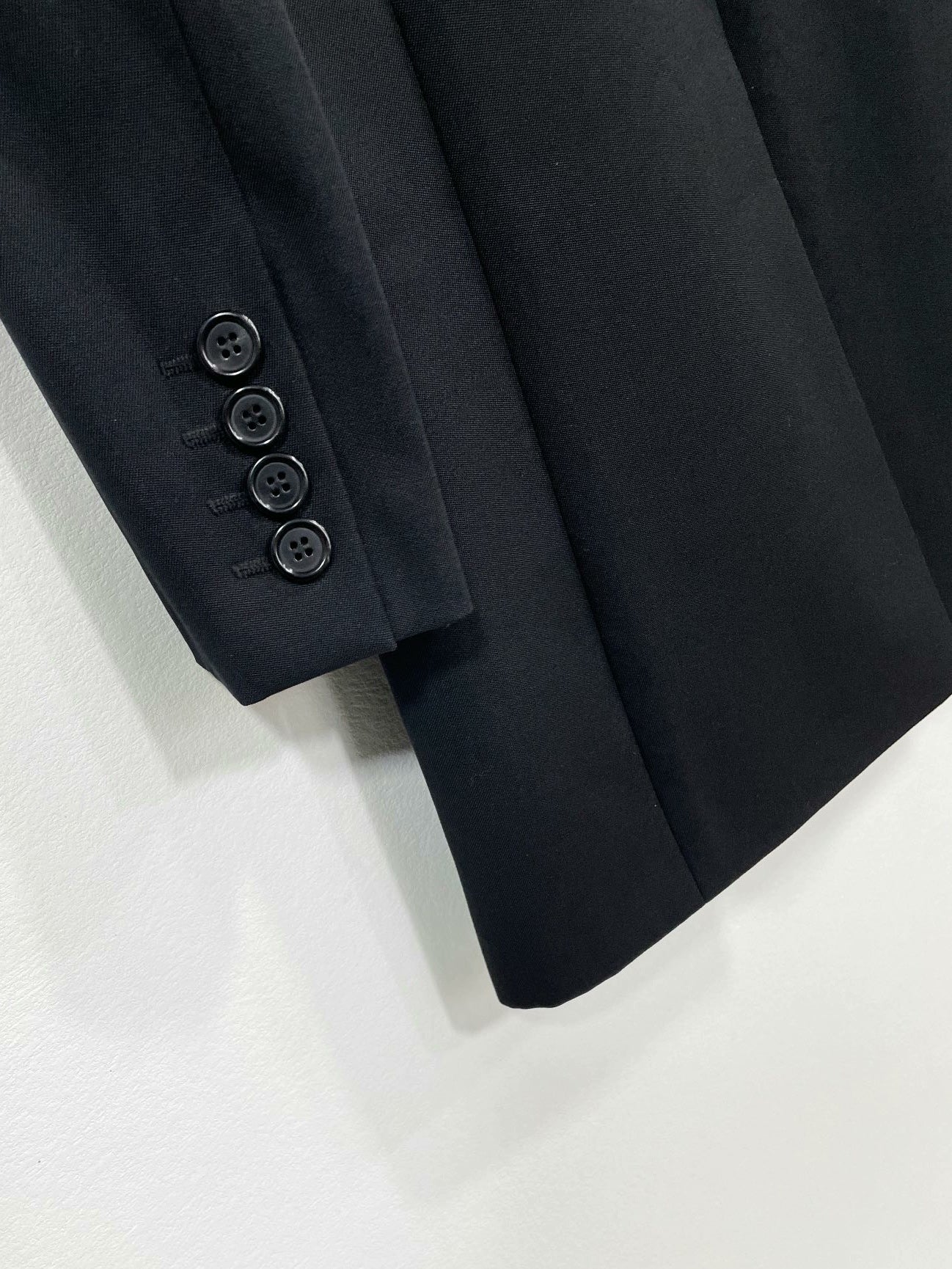 SAINT LAURENT Men's Black Wool Coat