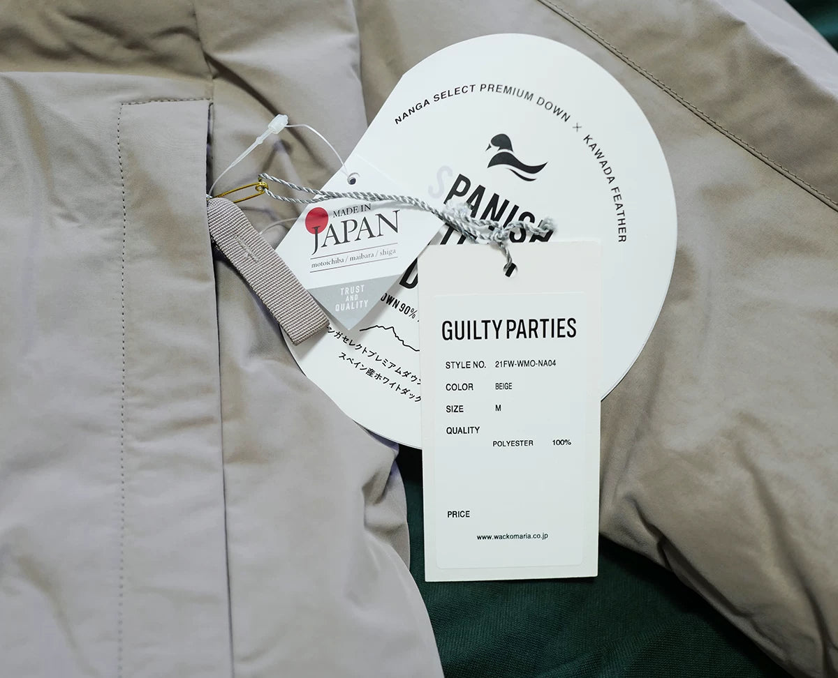 nanga x wacko maria down jacket beige