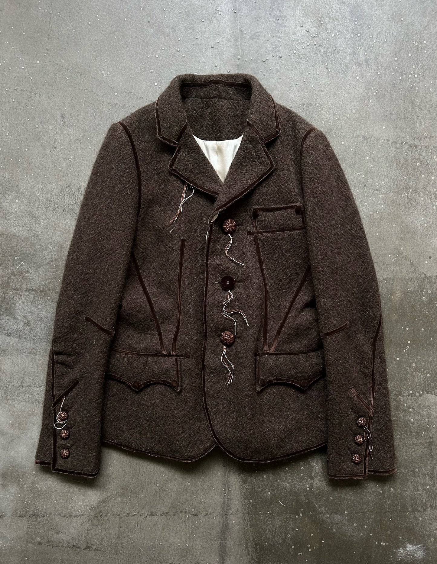 number(n)ine wool jacket in dark brown