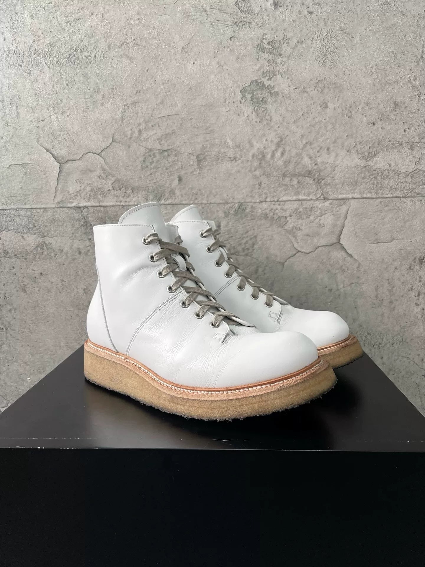 Rick Owens Milk White Martin Boots 42