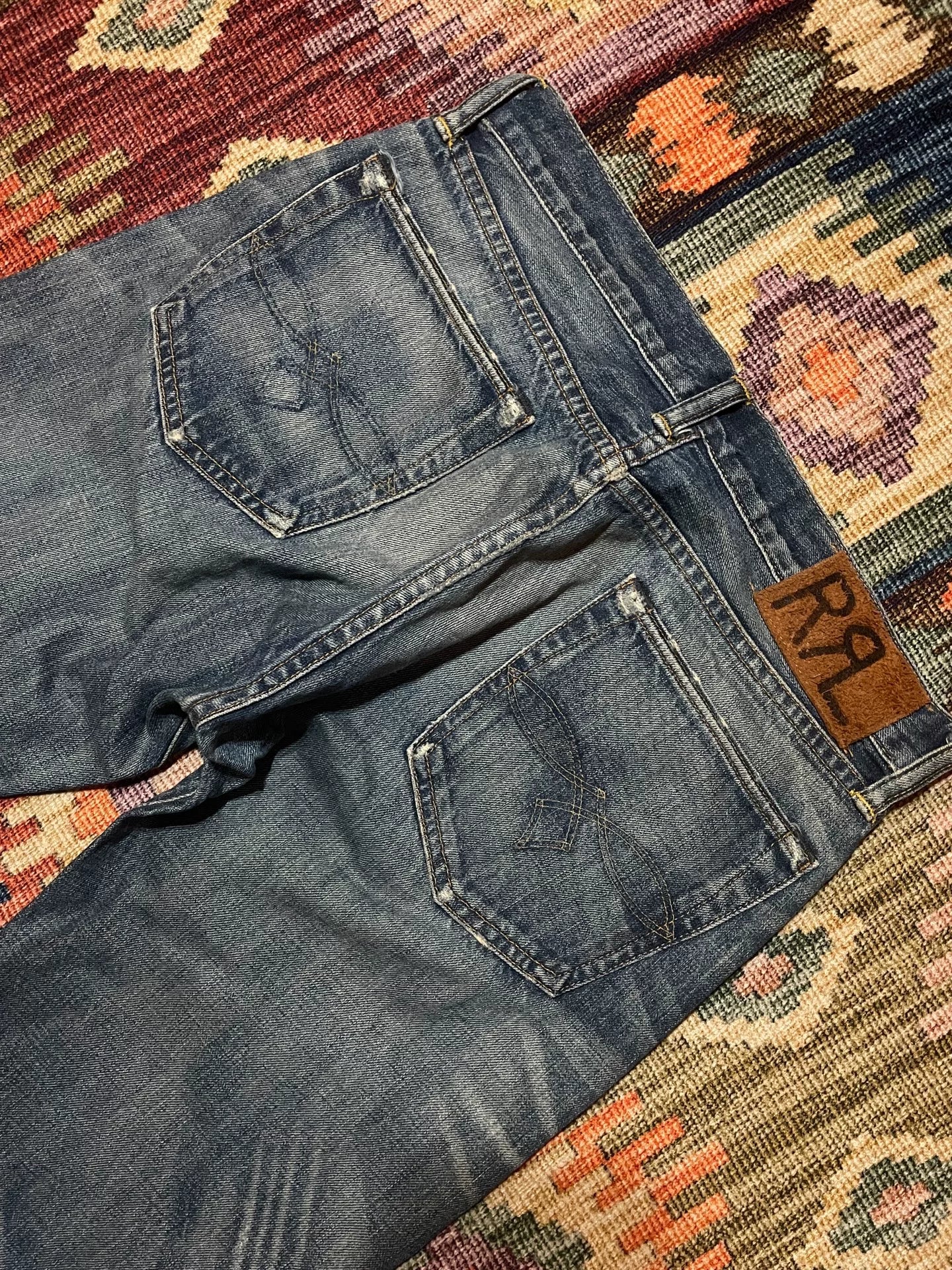 RRL 2015 Depp Style US Distressed Patched Jeans