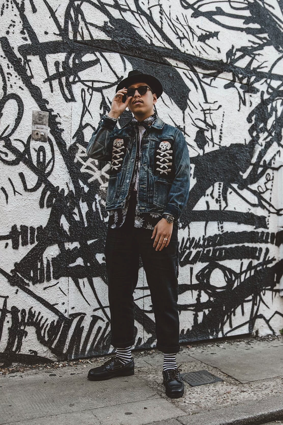 neighborhood x mr.porter savage denim jacket