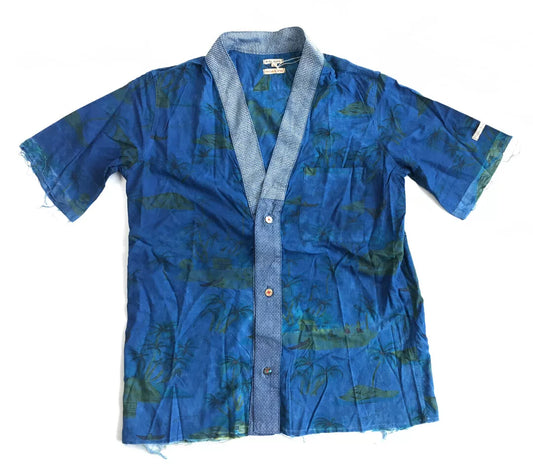 blue hand-painted vintage shirt