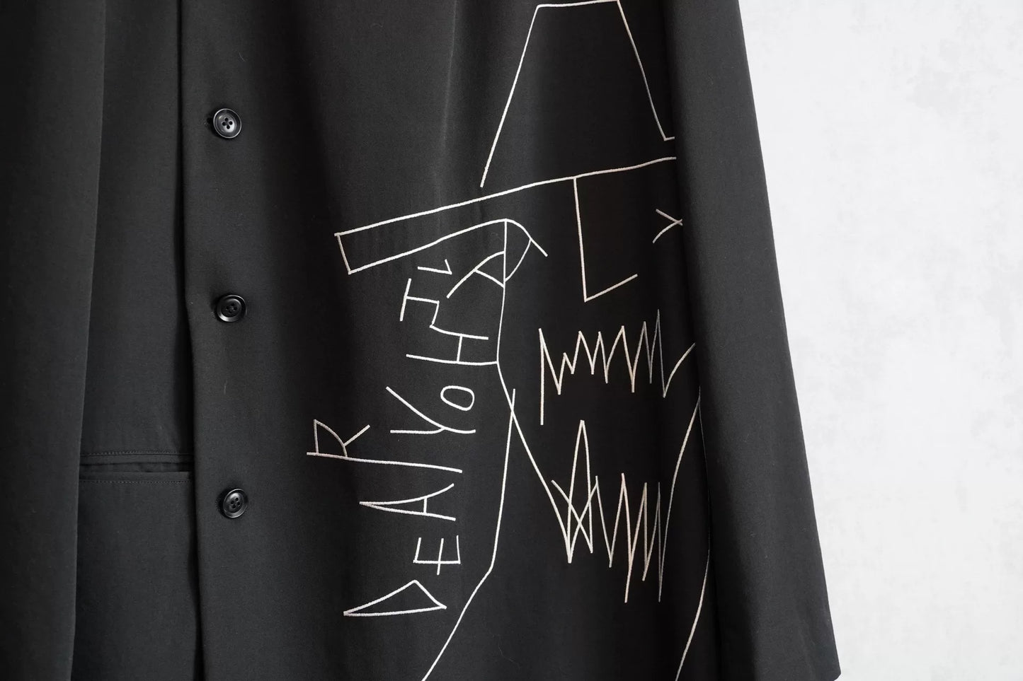 Yohji Yamamoto Hooded Embroidered Coat