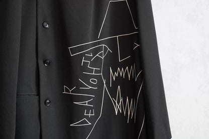 Yohji Yamamoto Hooded Embroidered Coat