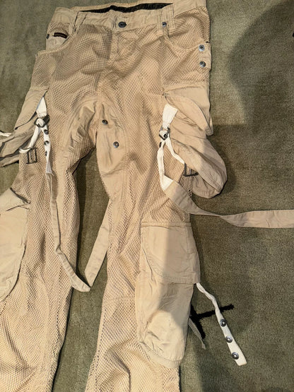 dolce&gabbana distressed cargo pants with straps