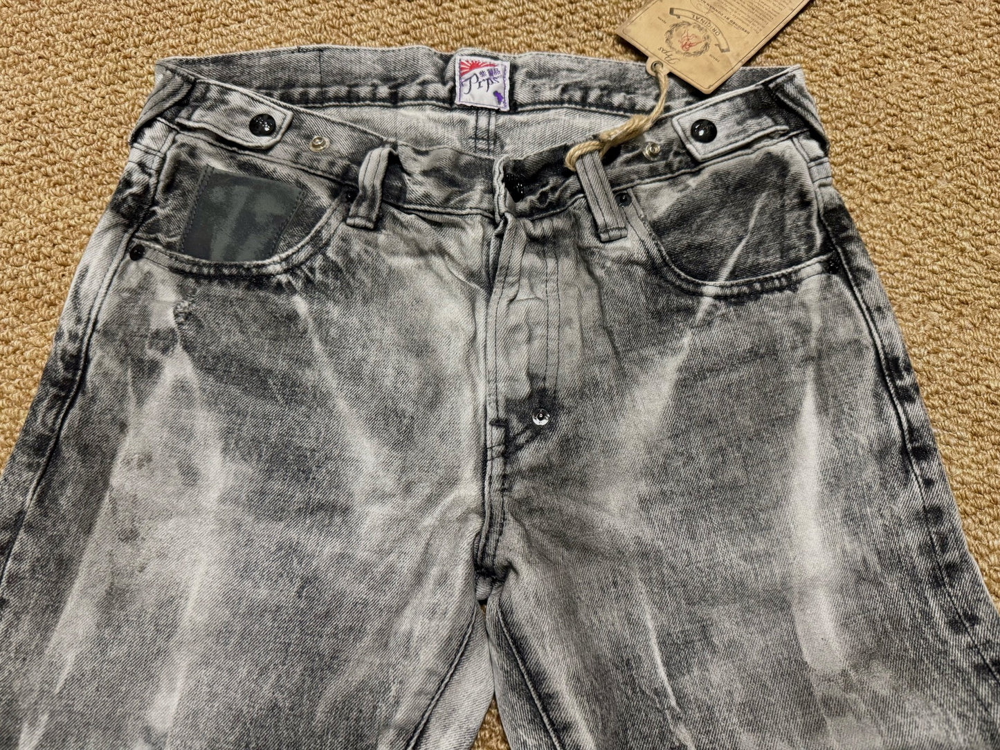 Gray White Tie-Dye Jeans