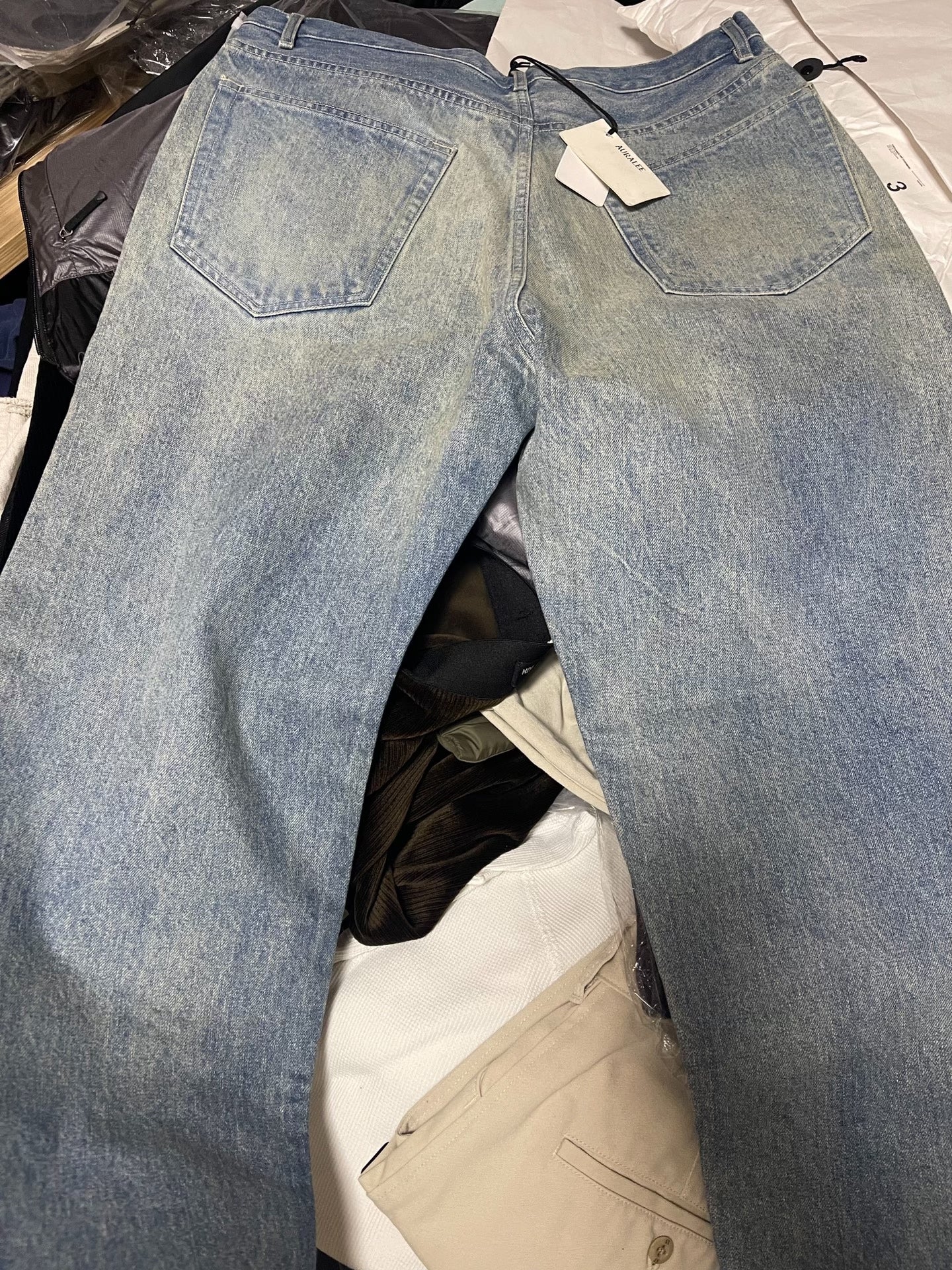 AURALEE Selvedge Faded Heavy Wide Pants