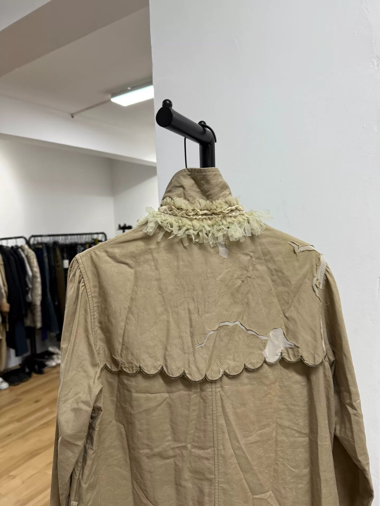 UNDERCOVER Distressed Trench Coat in Beige