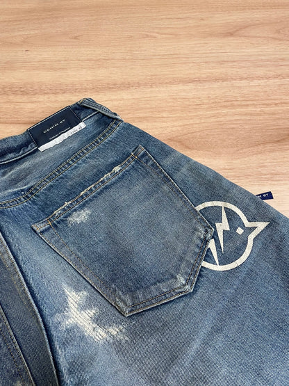 denim by vanquish distressed wash jeans