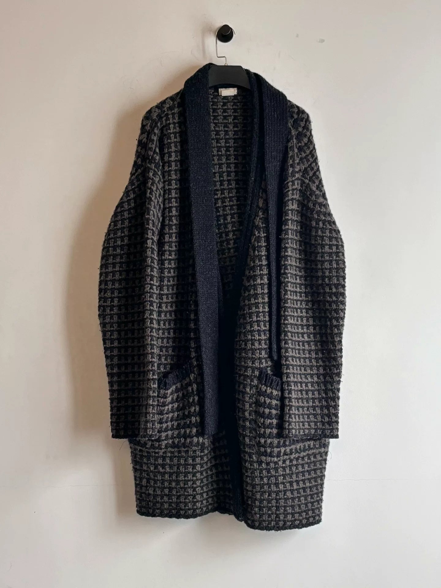 handcrafted wool long coat by Dries Van Noten