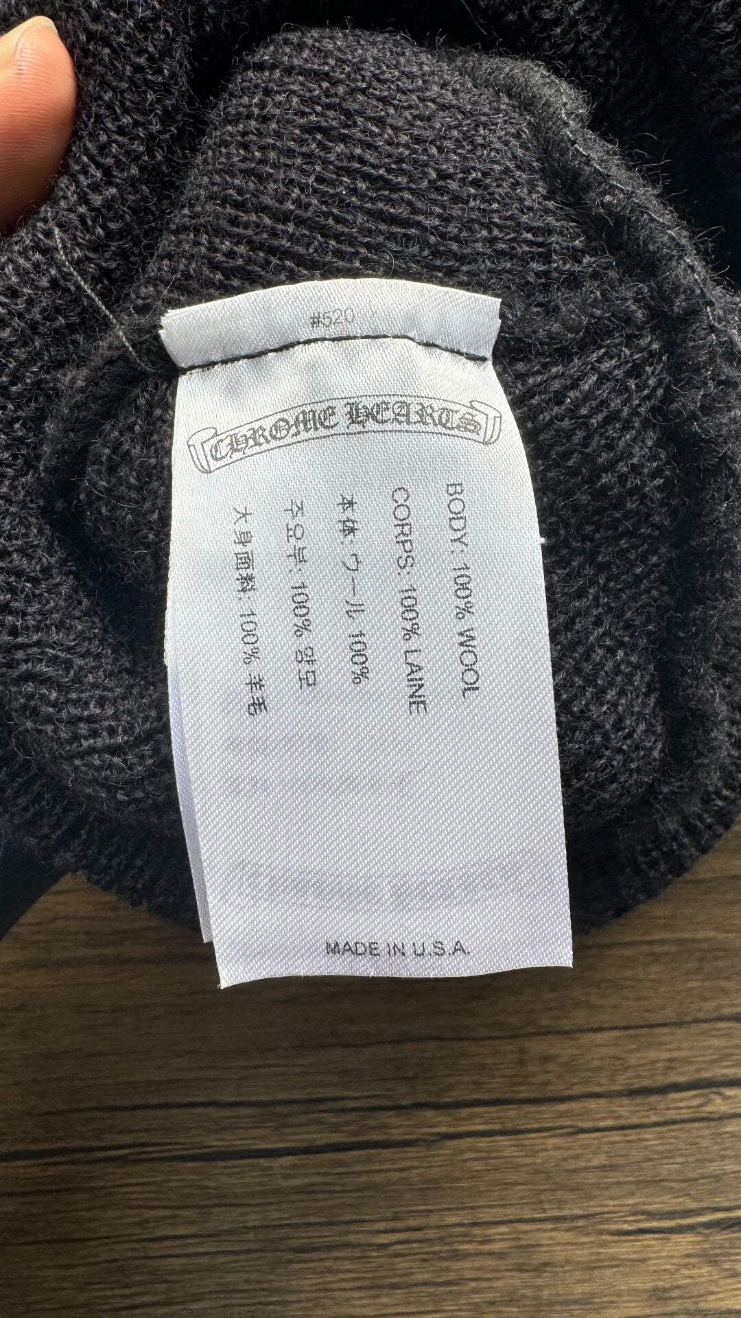 chrome hearts black embroidered knit beanie