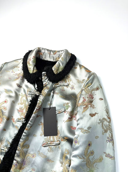 undercover silk brocade jacket with frog buttons