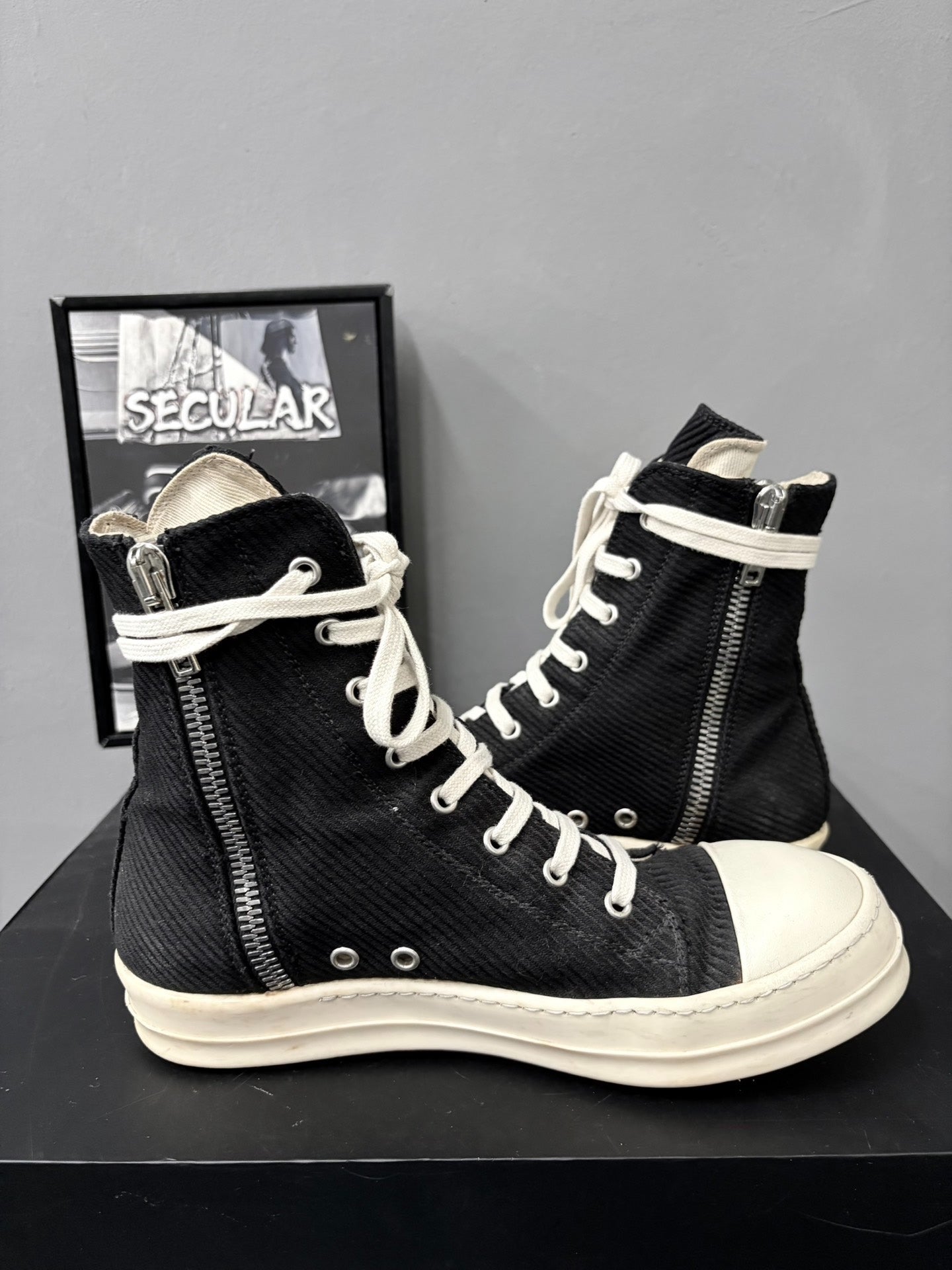 Rick Owens Drkshdw High-Top Canvas Shoes