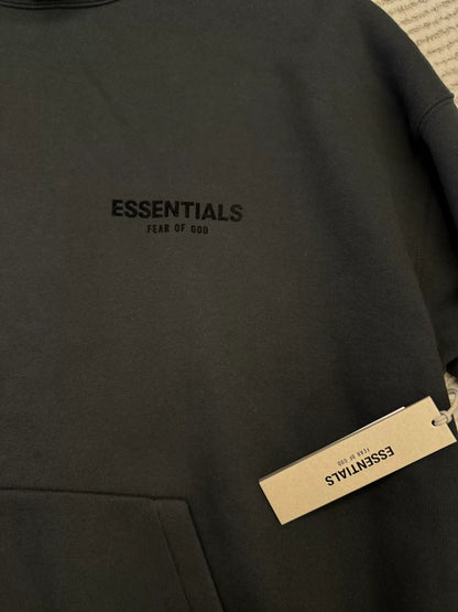 essentials black hoodie with tags