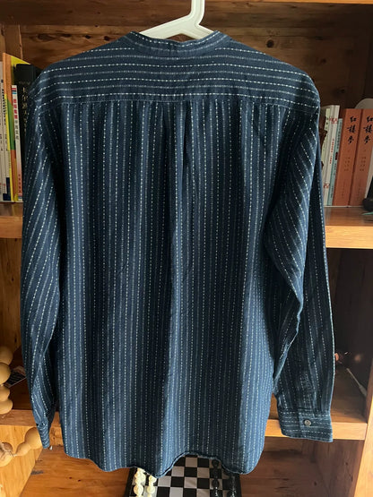 indigo stripe shirt by stevenson overall co