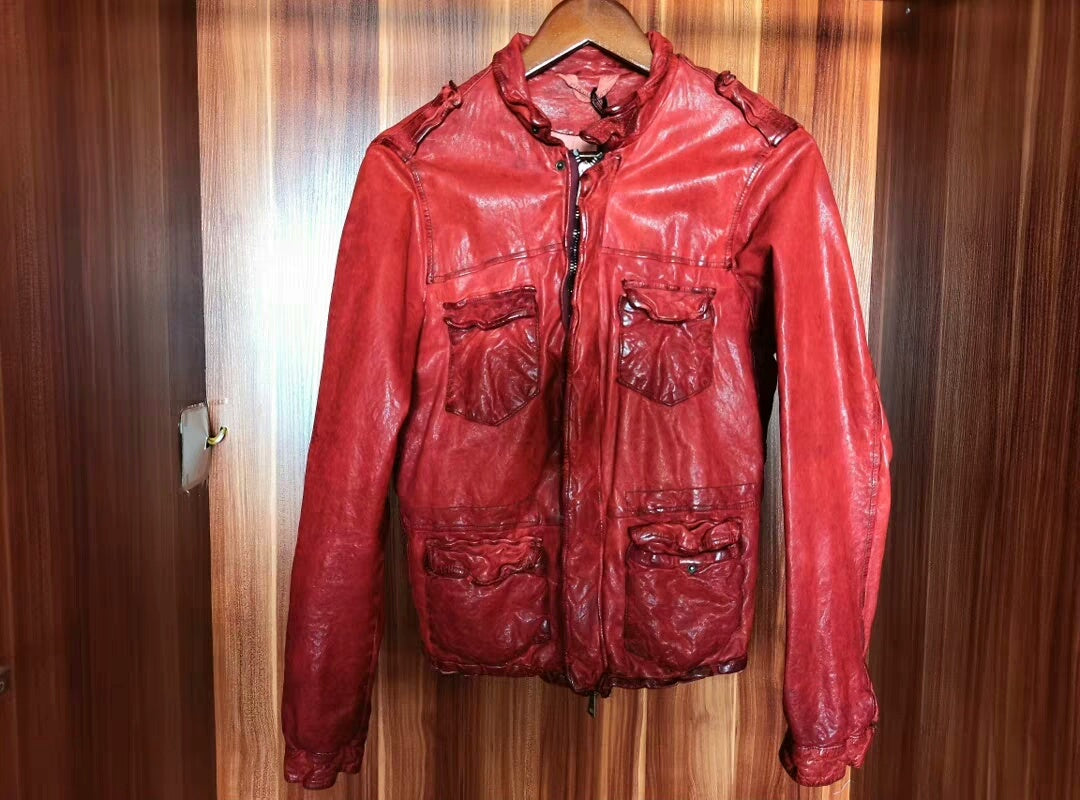 Giorgio Brato Dark Red Vintage Leather Jacket