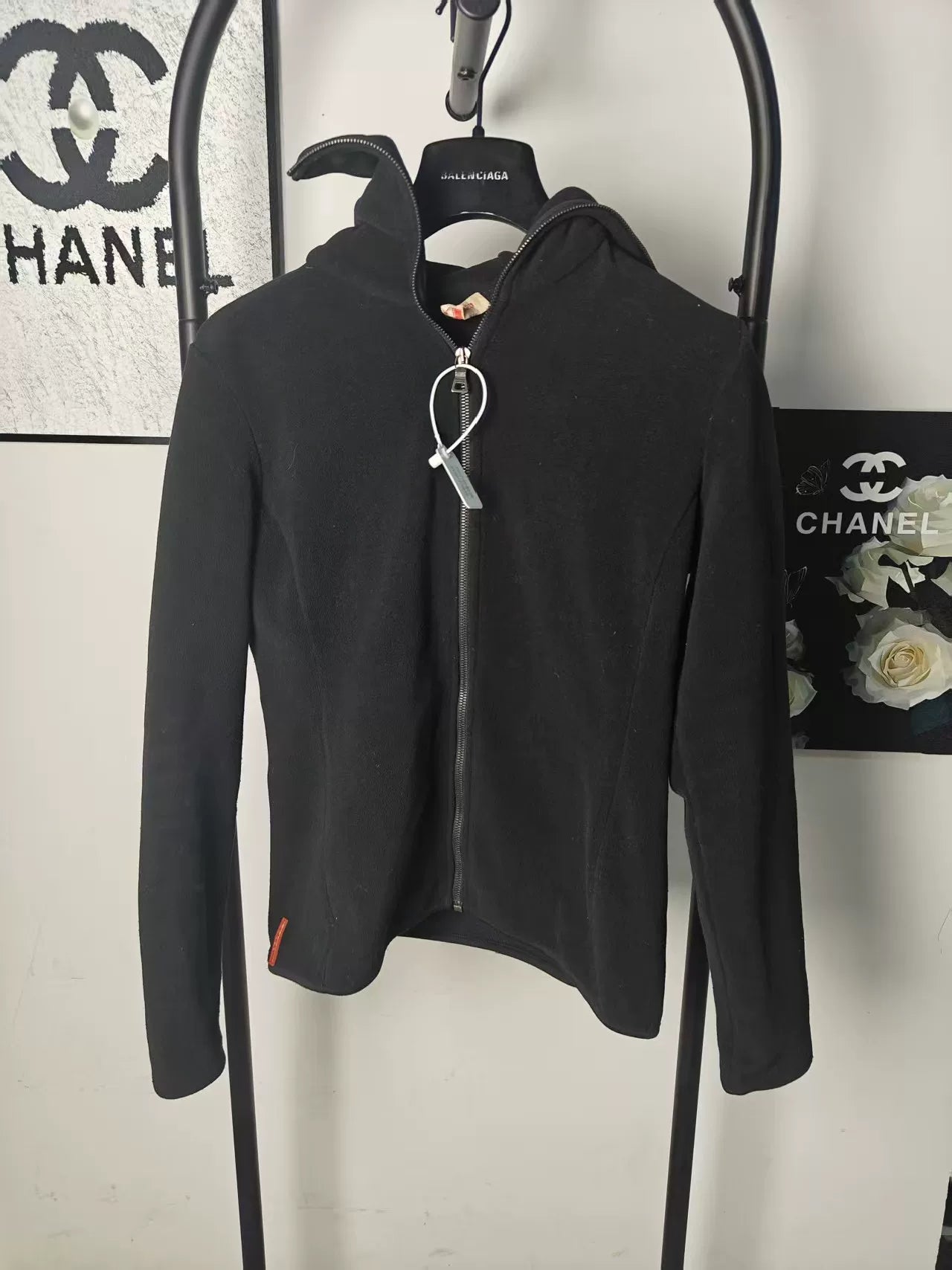 Prada Logo Zip Jacket in Black