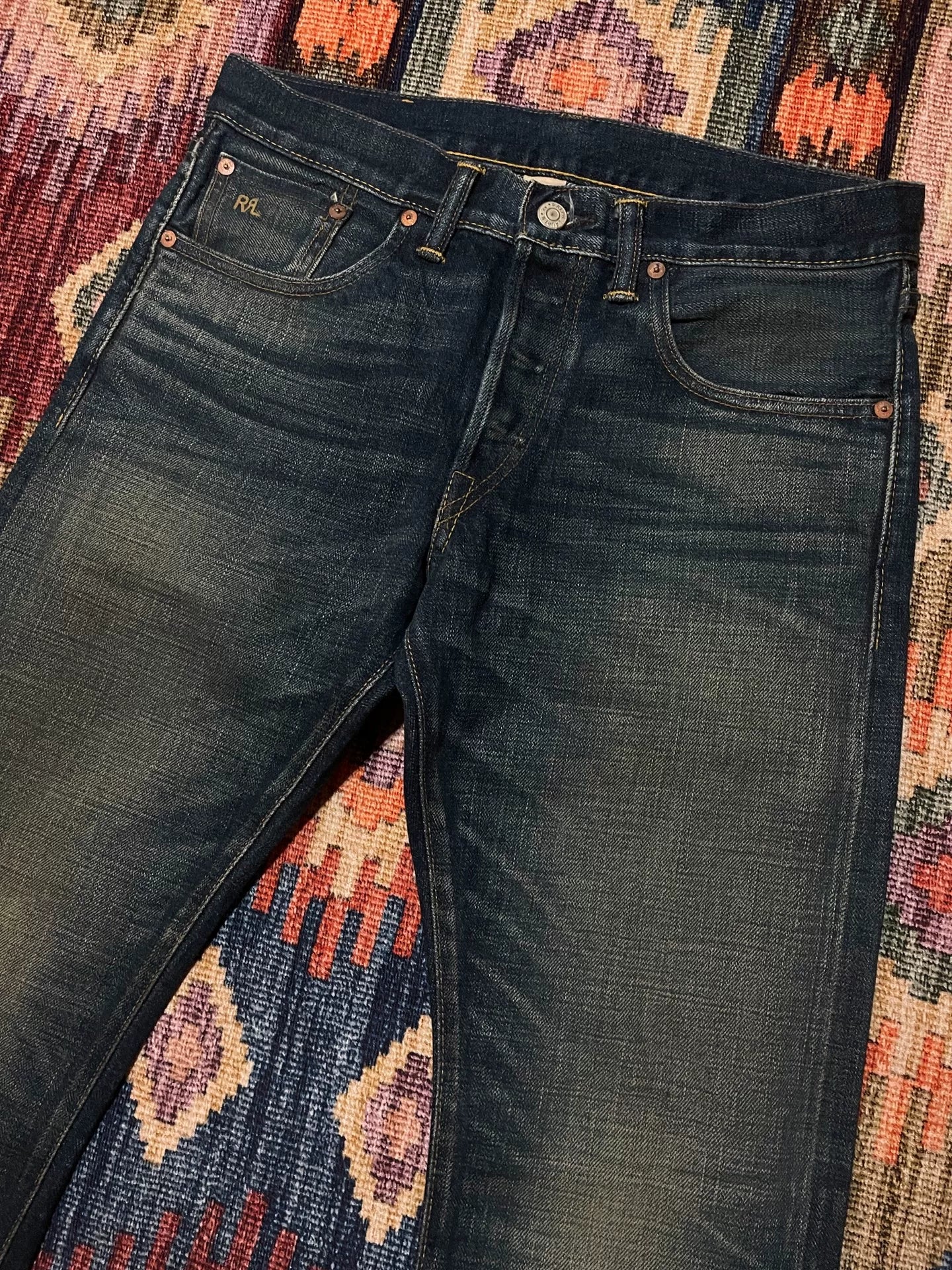RRL American-Made Yellow Mud Washed Jeans