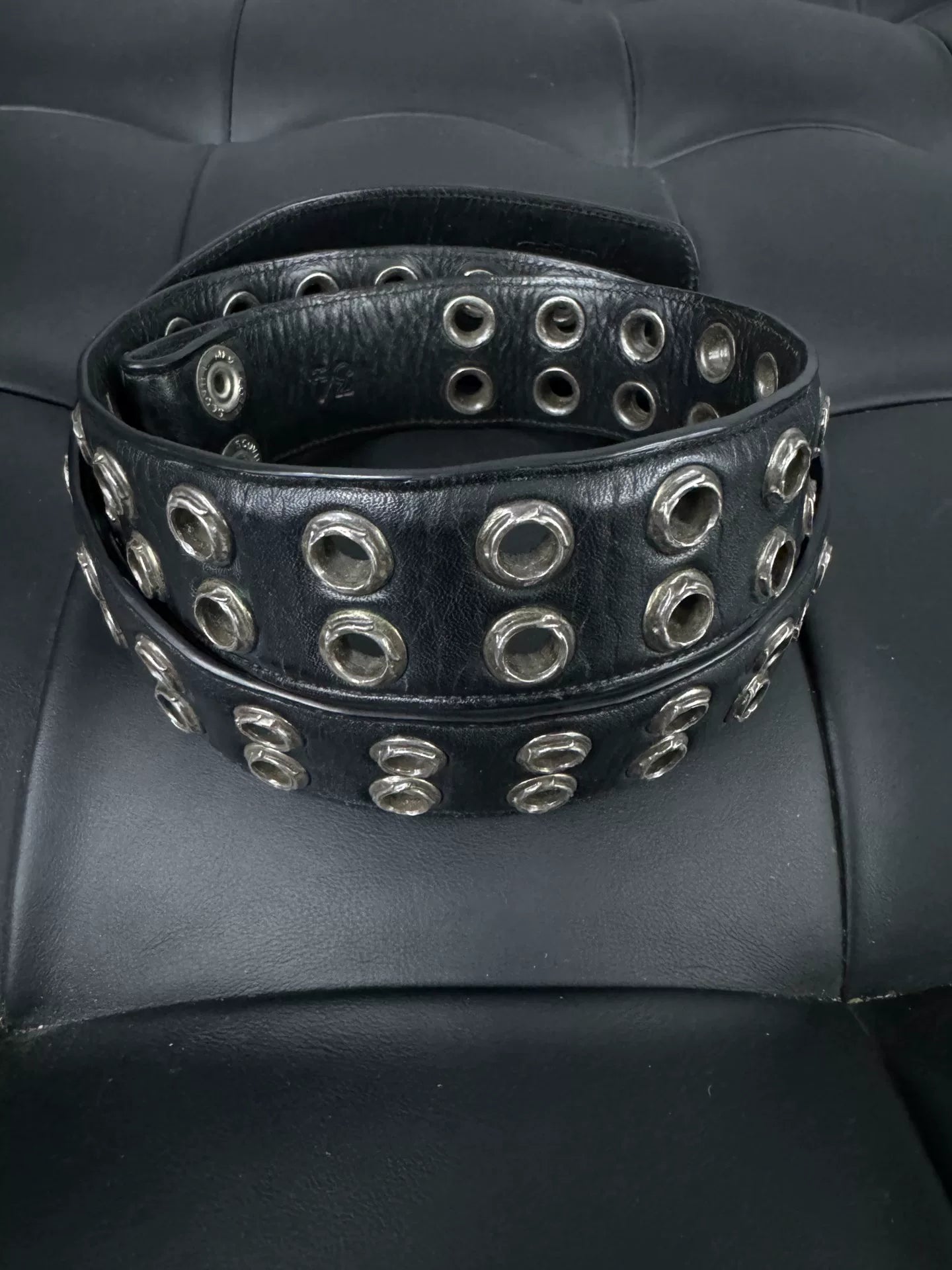 Chrome Hearts Punctured Belt with Silver Studs