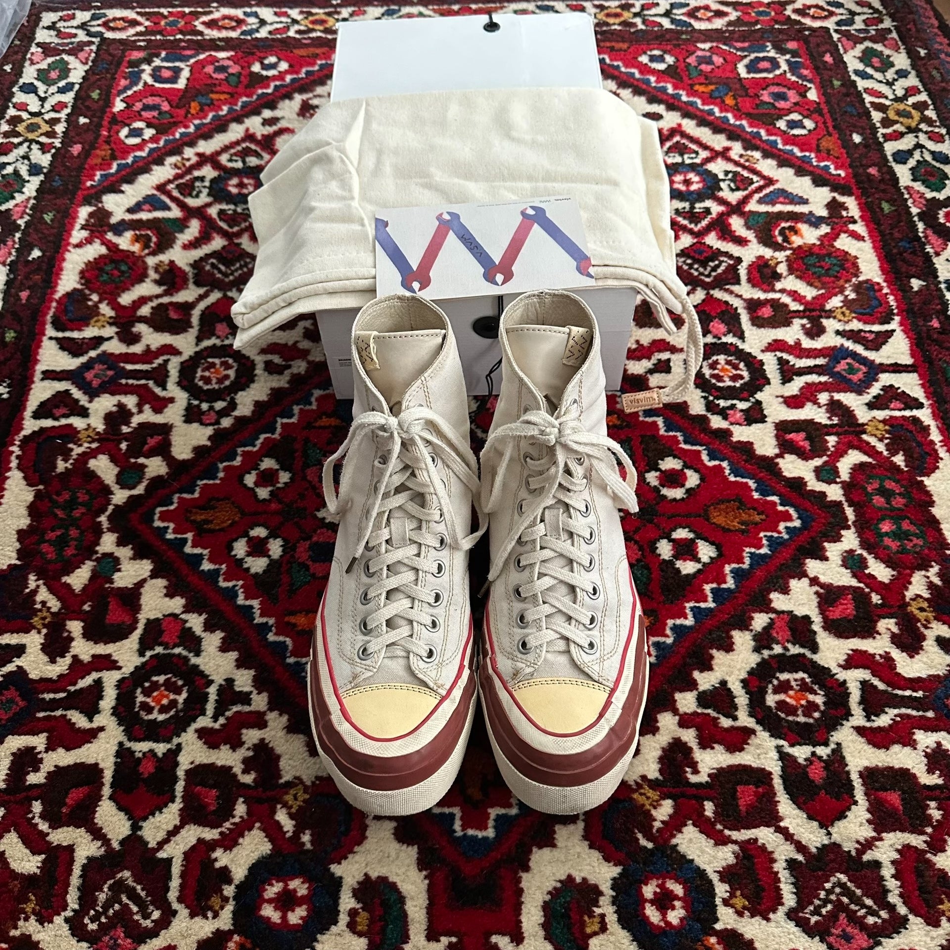 visvim skagway hi canvas shoes size 8