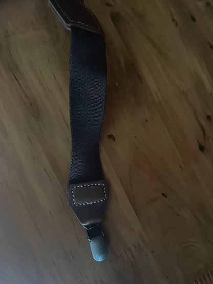 leather adjustable strap with brass hardware